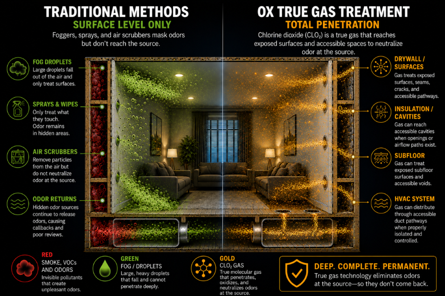 Traditional treatments leaving odor sources behind